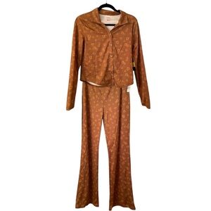 Matching set brown and orange sunflowers NWT Size large